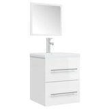 Bathroom Cabinet with Mirror High Gloss White 41x38.5x48 cm - Top-Down View
