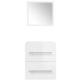 Bathroom Cabinet with Mirror High Gloss White 41x38.5x48 cm - 45-Degree Angle