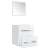 Bathroom Cabinet with Mirror High Gloss White 41x38.5x48 cm - Rear View