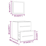 Bathroom Cabinet with Mirror High Gloss White 41x38.5x48 cm - Extra Image