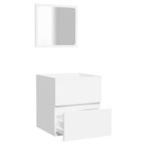 Bathroom Cabinet with Mirror White Engineered Wood