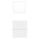 Bathroom Cabinet with Mirror White Engineered Wood - Rear View