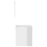 Bathroom Cabinet with Mirror High Gloss White Engineered Wood - Close-Up Angle