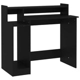 Desk with LED Lights Black 97x45x90 cm Engineered Wood - Side View