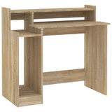 Desk with LED Lights Sonoma Oak 97x45x90 cm Engineered Wood - Side View