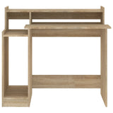 Desk with LED Lights Sonoma Oak 97x45x90 cm Engineered Wood - Low Angle