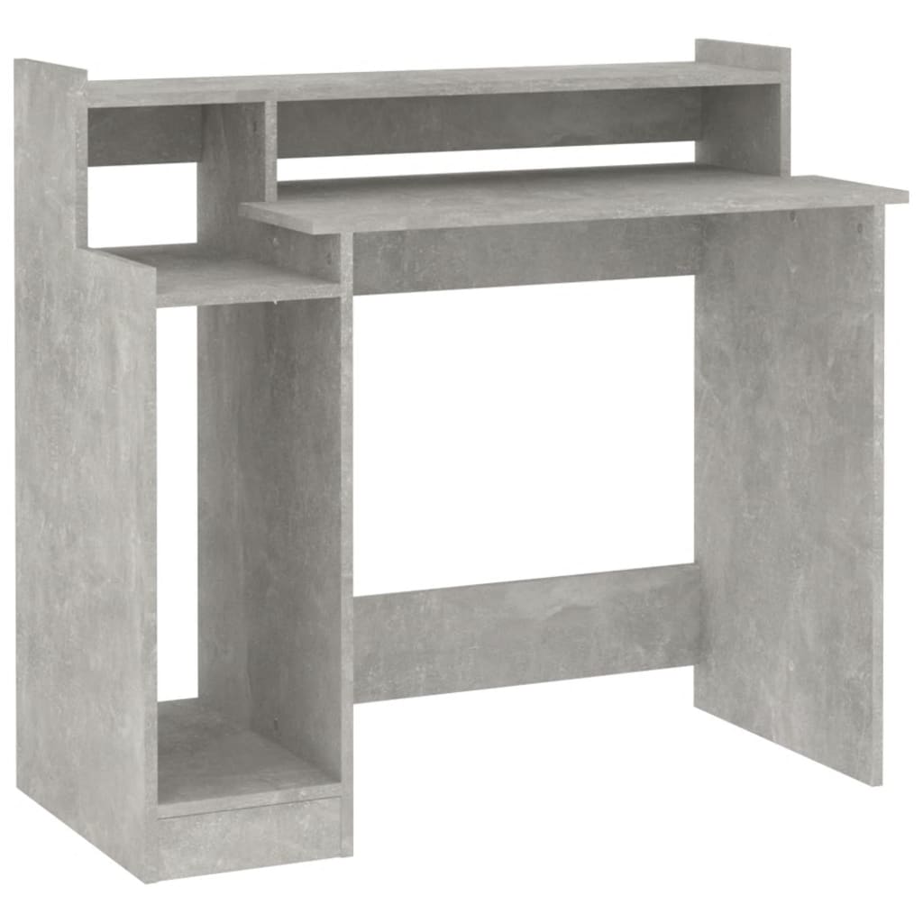 Desk with LED Lights Concrete Grey 97x45x90 cm Engineered Wood