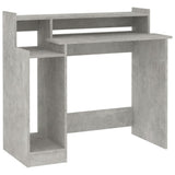 Desk with LED Lights Concrete Grey 97x45x90 cm Engineered Wood