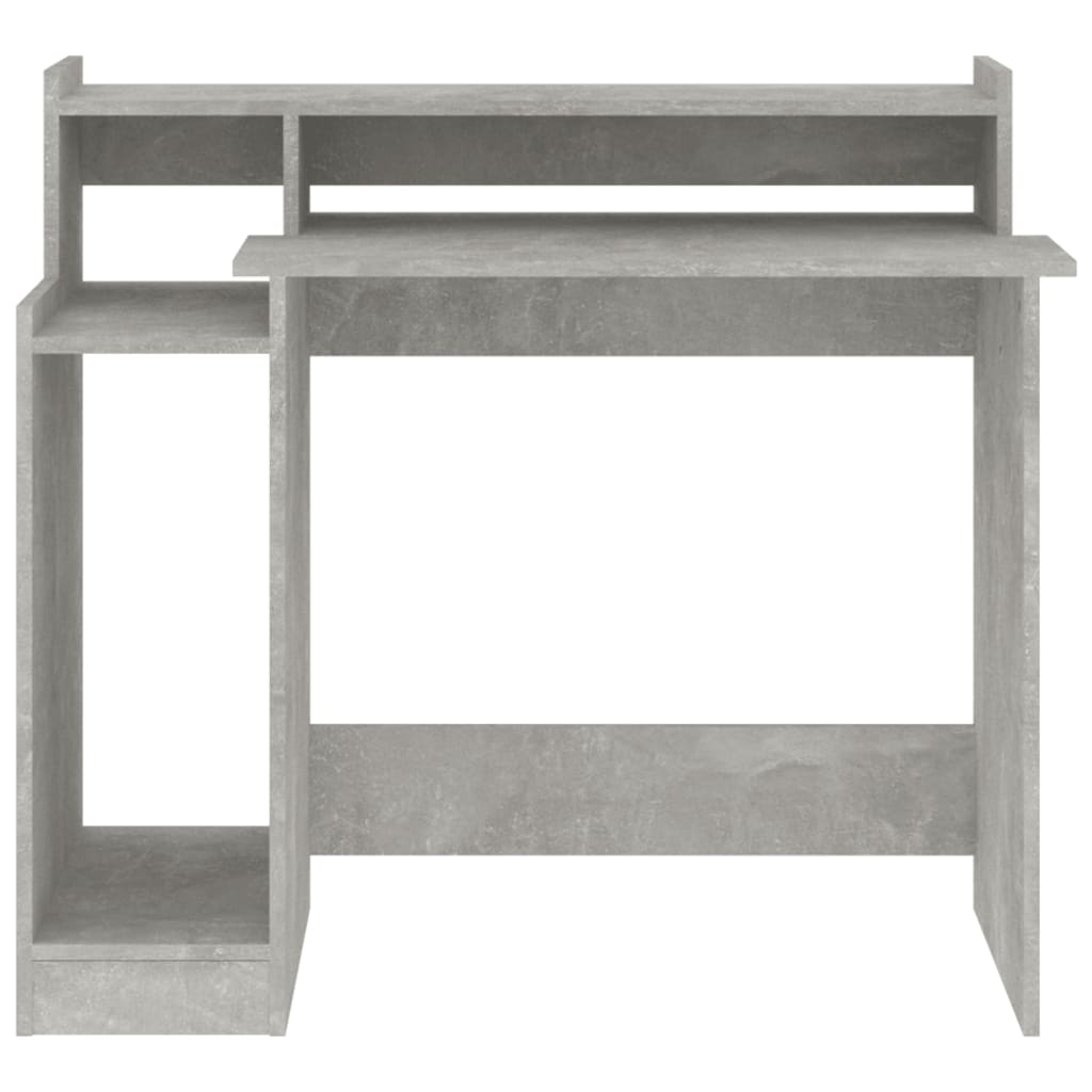 Desk with LED Lights Concrete Grey 97x45x90 cm Engineered Wood