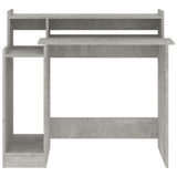 Desk with LED Lights Concrete Grey 97x45x90 cm Engineered Wood