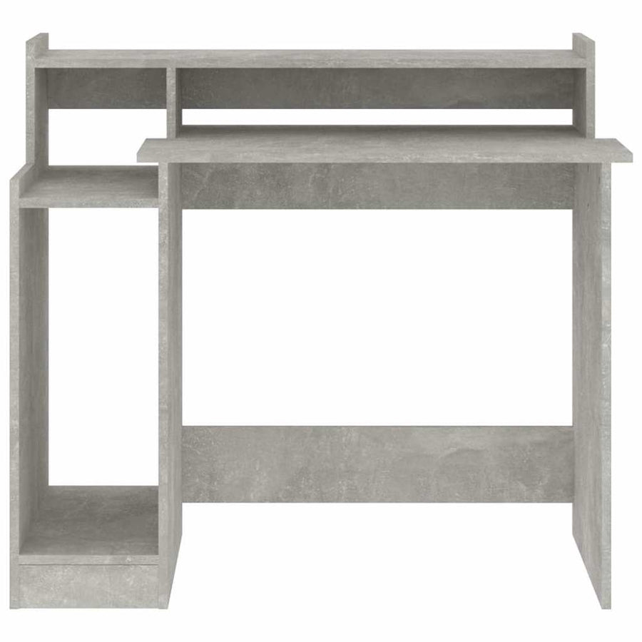 Desk with LED Lights Concrete Grey 97x45x90 cm Engineered Wood