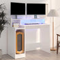 Desk with LED Lights High Gloss White 97x45x90 cm