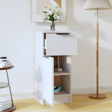 Sideboard White 30x30x70 cm Engineered Wood - Side View