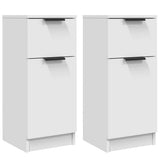 Sideboards 2 pcs White 30x30x70 cm Engineered Wood - Front View