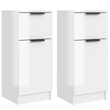 Sideboards 2 pcs High Gloss White 30x30x70 cm Engineered Wood
