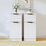 Sideboards 2 pcs High Gloss White 30x30x70 cm Engineered Wood