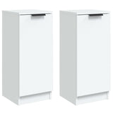 Sideboards 2 pcs White 30x30x70 cm Engineered Wood - Front View