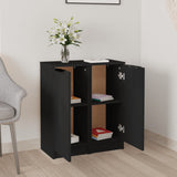 Sideboards 2 pcs Black 30x30x70 cm Engineered Wood - Side View