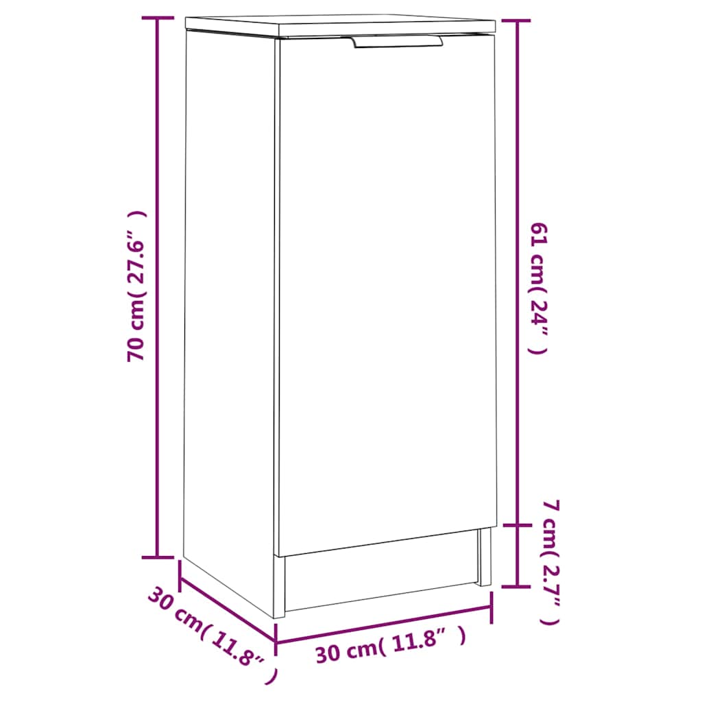 Sideboards 2 pcs Sonoma Oak 30x30x70 cm Engineered Wood