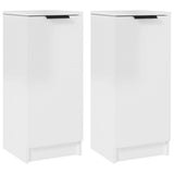 Sideboards 2 pcs High Gloss White 30x30x70 cm Engineered Wood - Front View