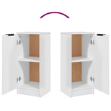 Sideboards 2 pcs High Gloss White 30x30x70 cm Engineered Wood - Low Angle