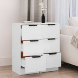 Sideboards 2 pcs White 30x30x70 cm Engineered Wood - Side View