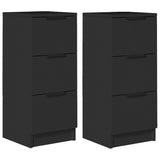 Sideboards 2 pcs Black 30x30x70 cm Engineered Wood