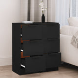 Sideboards 2 pcs Black 30x30x70 cm Engineered Wood