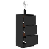 Sideboards 2 pcs Black 30x30x70 cm Engineered Wood - Low Angle