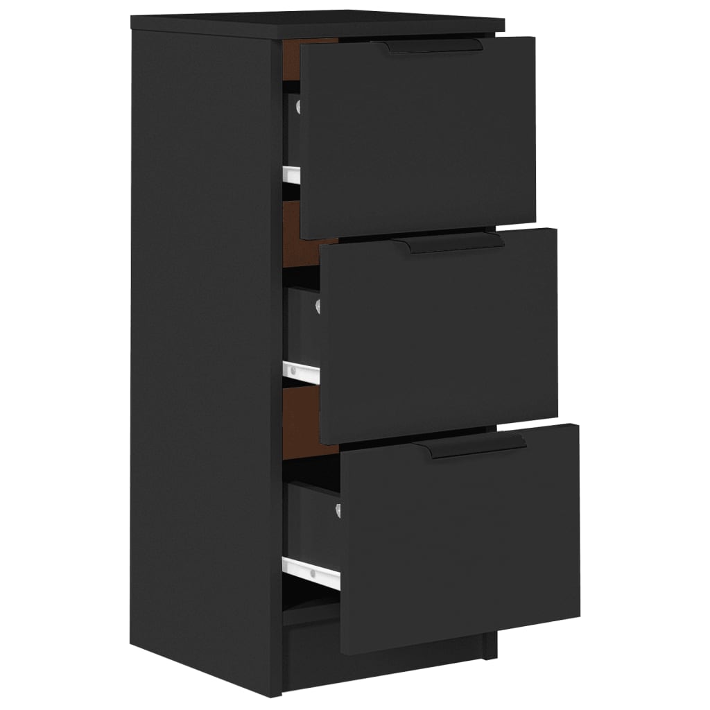 Sideboards 2 pcs Black 30x30x70 cm Engineered Wood