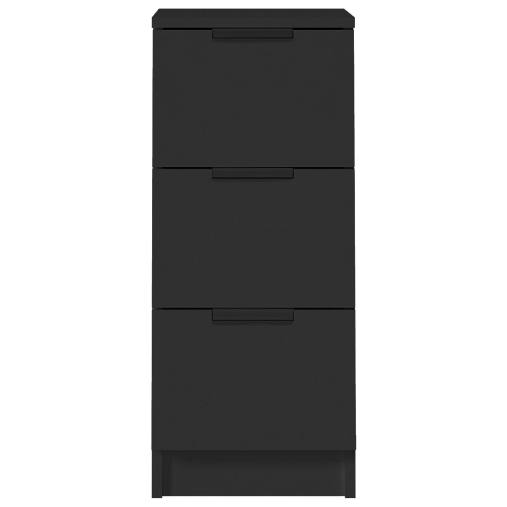 Sideboards 2 pcs Black 30x30x70 cm Engineered Wood