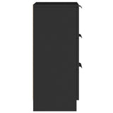 Sideboards 2 pcs Black 30x30x70 cm Engineered Wood - Rear View