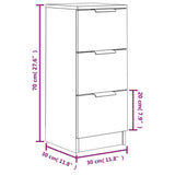 Sideboards 2 pcs Black 30x30x70 cm Engineered Wood