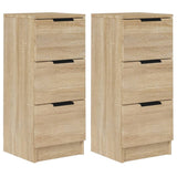 Sideboards 2 pcs Sonoma Oak 30x30x70 cm Engineered Wood - Front View