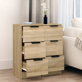 Sideboards 2 pcs Sonoma Oak 30x30x70 cm Engineered Wood - Side View