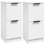 Sideboards 2 pcs White 30x30x70 cm Engineered Wood - Front View