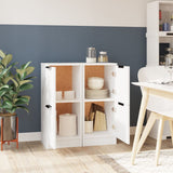 Sideboards 2 pcs White 30x30x70 cm Engineered Wood - Side View