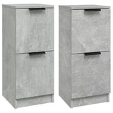 Sideboards 2 pcs Concrete Grey 30x30x70 cm Engineered Wood - Front View