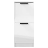 Sideboards 2 pcs High Gloss White 30x30x70 cm Engineered Wood - 45-Degree Angle