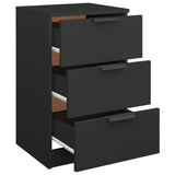 Bedside Cabinets 2 pcs Black 40x36x65 cm - Rear View