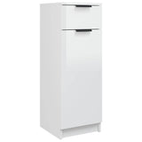 Bathroom Cabinet High Gloss White 32x33,5x90 cm Engineered Wood - Front View
