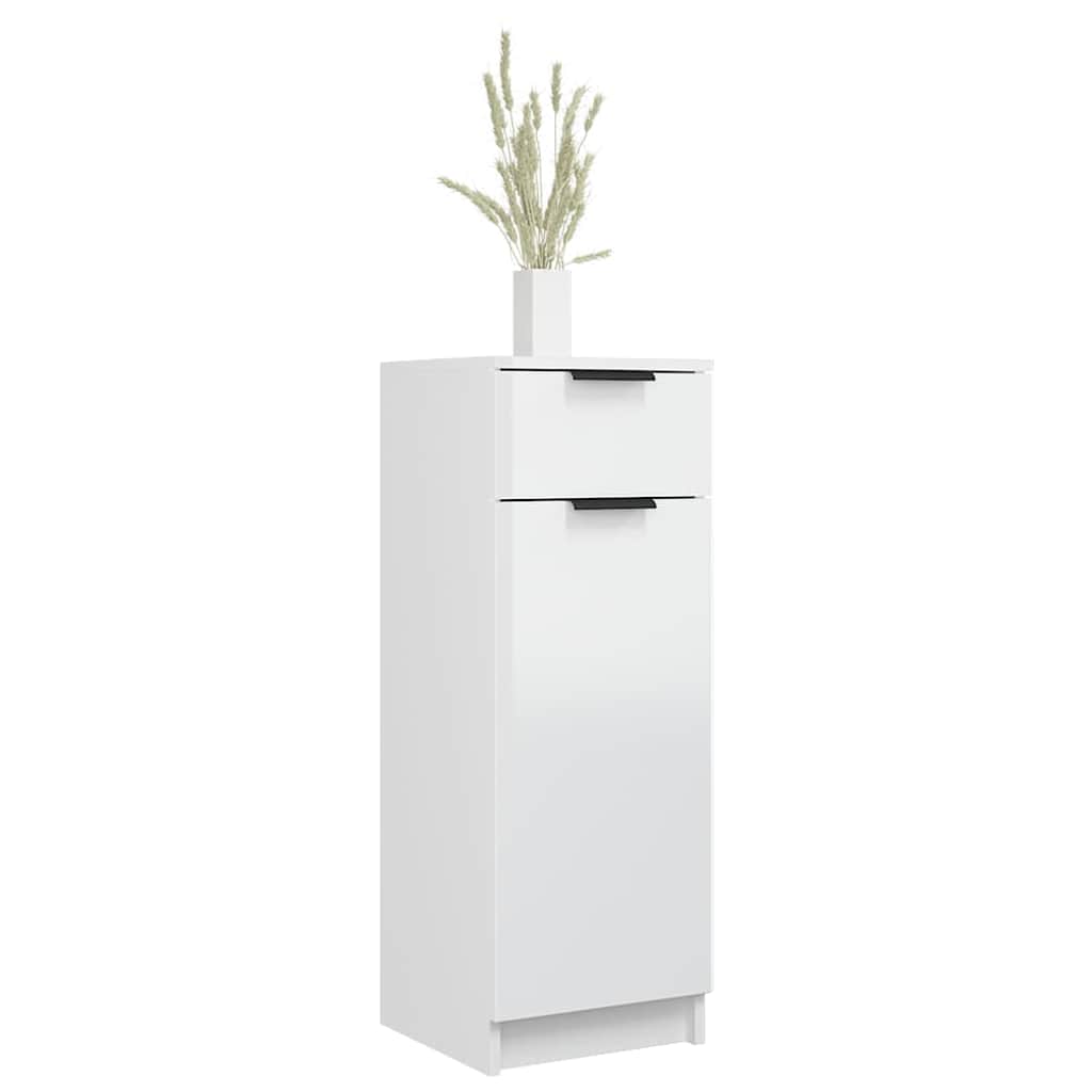 Bathroom Cabinet High Gloss White 32x33,5x90 cm Engineered Wood
