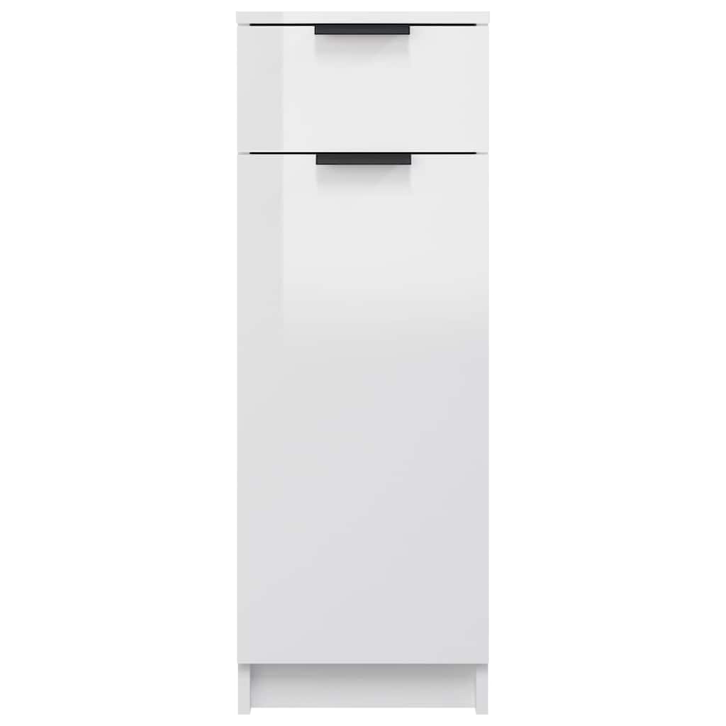 Bathroom Cabinet High Gloss White 32x33,5x90 cm Engineered Wood