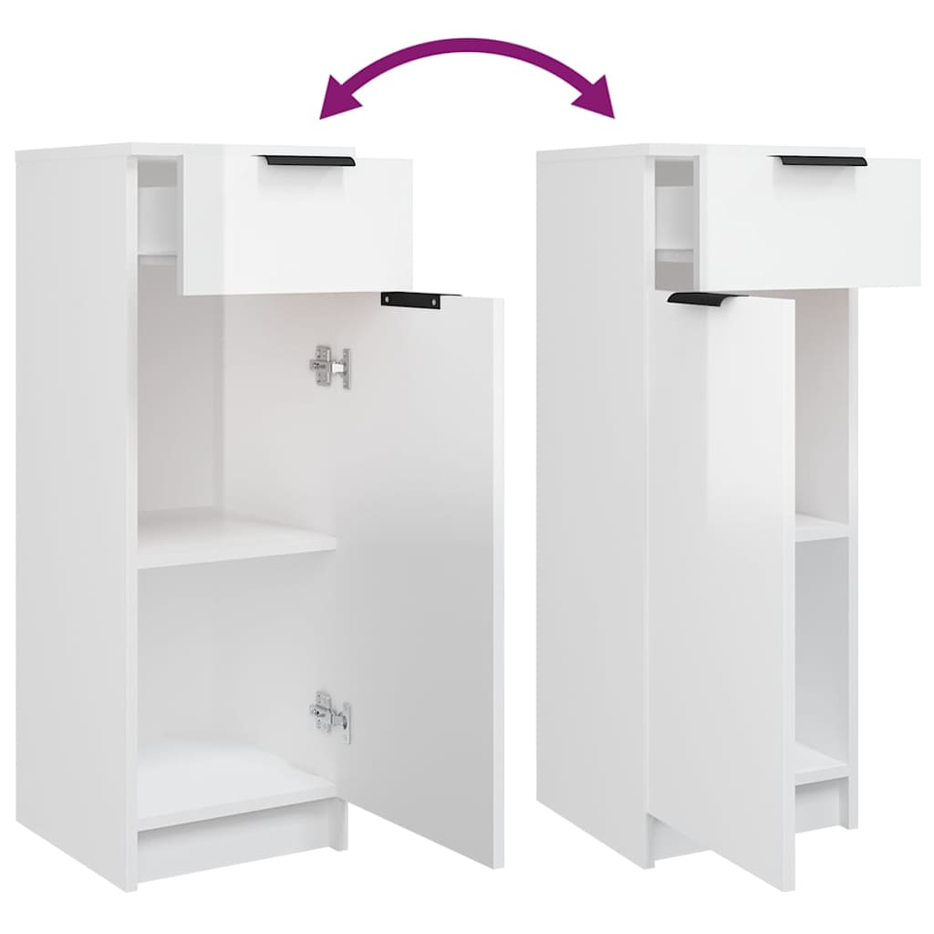 Bathroom Cabinet High Gloss White 32x33,5x90 cm Engineered Wood