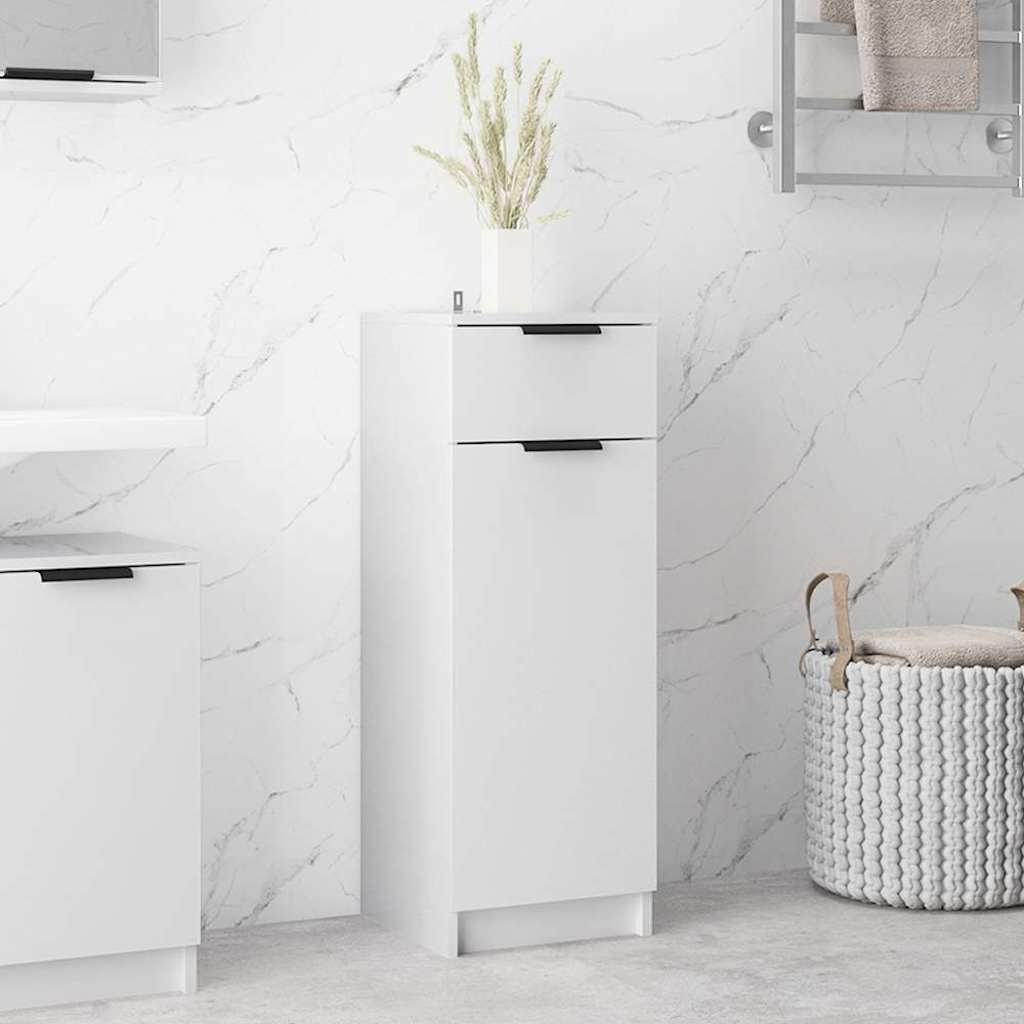 Bathroom Cabinet High Gloss White 32x33,5x90 cm Engineered Wood