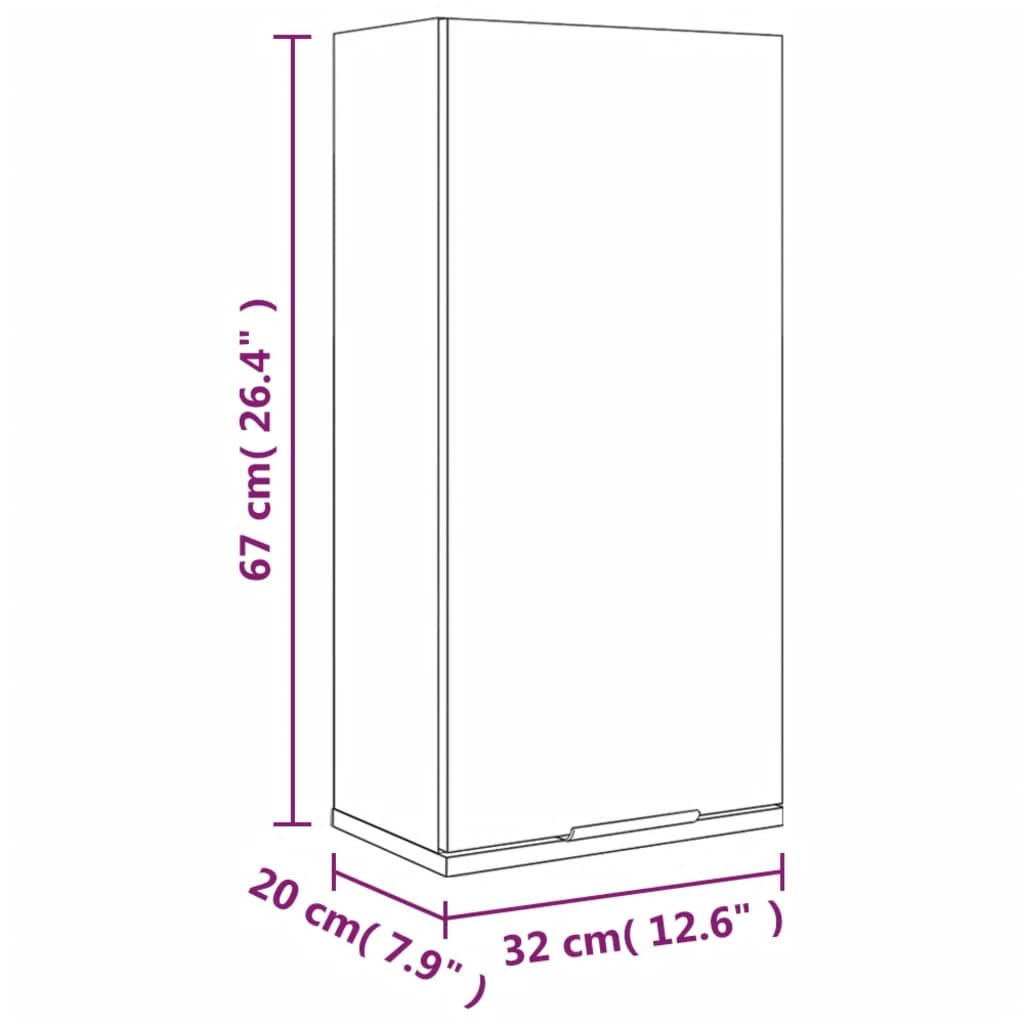 Wall-mounted Bathroom Cabinet Black 32x20x67 cm