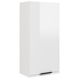 Wall-mounted Bathroom Cabinet High Gloss White 32x20x67 cm - Front View