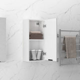 Wall-mounted Bathroom Cabinet High Gloss White 32x20x67 cm - Top-Down View
