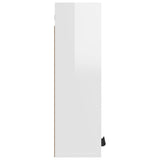 Wall-mounted Bathroom Cabinet High Gloss White 32x20x67 cm - Close-Up Angle