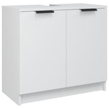Bathroom Cabinet White 64.5x33.5x59 cm Engineered Wood - Front View